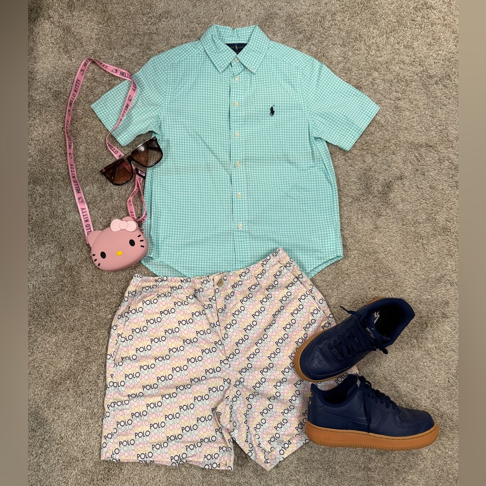 Polo Ralph Lauren Green Checkered Shirt (Big Kids)